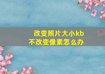 改变照片大小kb不改变像素怎么办