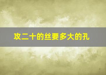 攻二十的丝要多大的孔