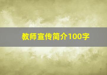 教师宣传简介100字