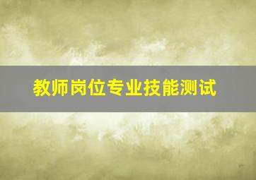 教师岗位专业技能测试