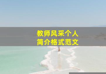 教师风采个人简介格式范文