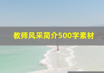 教师风采简介500字素材