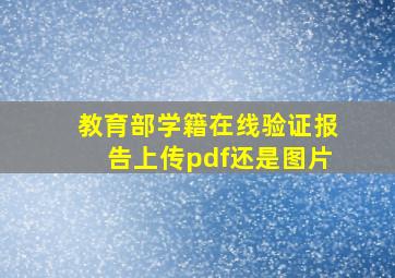 教育部学籍在线验证报告上传pdf还是图片