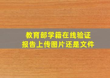 教育部学籍在线验证报告上传图片还是文件