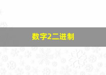 数字2二进制