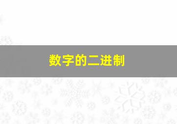 数字的二进制