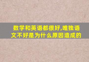 数学和英语都很好,唯独语文不好是为什么原因造成的