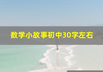 数学小故事初中30字左右