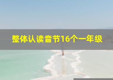 整体认读音节16个一年级