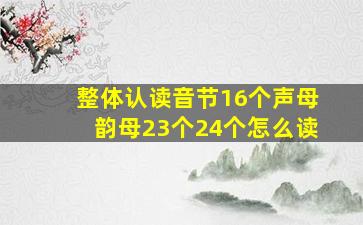 整体认读音节16个声母韵母23个24个怎么读