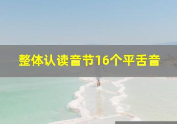 整体认读音节16个平舌音