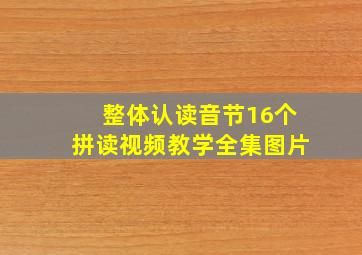 整体认读音节16个拼读视频教学全集图片