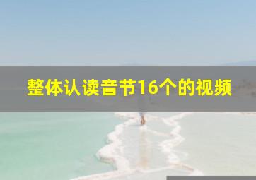 整体认读音节16个的视频