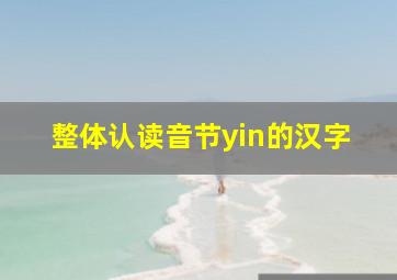 整体认读音节yin的汉字