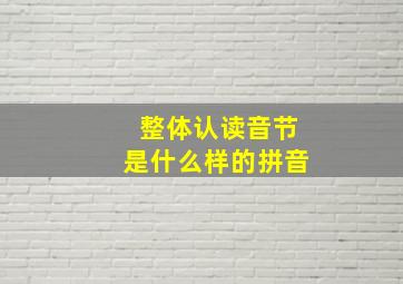 整体认读音节是什么样的拼音