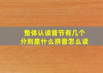 整体认读音节有几个分别是什么拼音怎么读