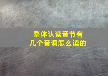 整体认读音节有几个音调怎么读的