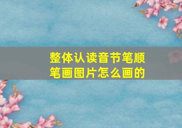 整体认读音节笔顺笔画图片怎么画的