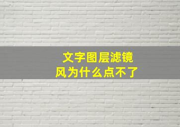 文字图层滤镜风为什么点不了