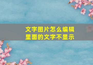 文字图片怎么编辑里面的文字不显示