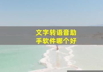 文字转语音助手软件哪个好