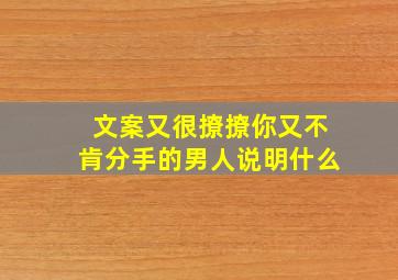 文案又很撩撩你又不肯分手的男人说明什么