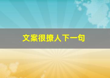 文案很撩人下一句