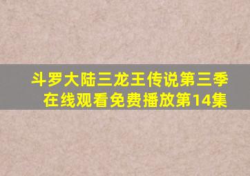 斗罗大陆三龙王传说第三季在线观看免费播放第14集