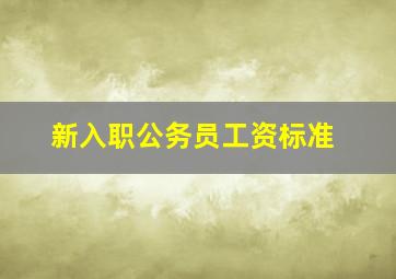 新入职公务员工资标准