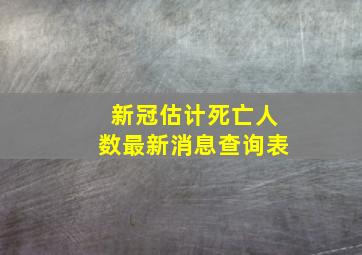 新冠估计死亡人数最新消息查询表