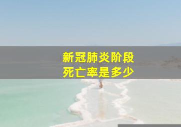 新冠肺炎阶段死亡率是多少