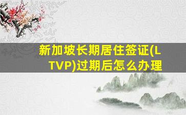 新加坡长期居住签证(LTVP)过期后怎么办理