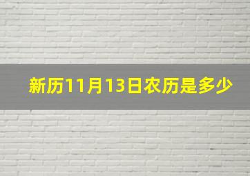 新历11月13日农历是多少