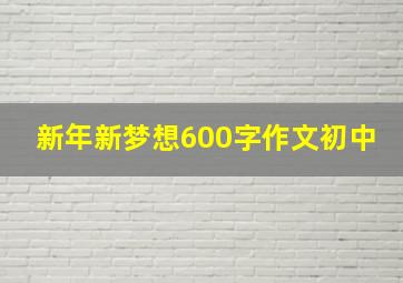 新年新梦想600字作文初中