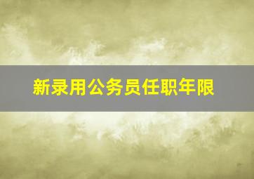 新录用公务员任职年限