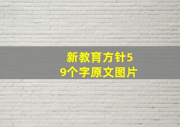 新教育方针59个字原文图片