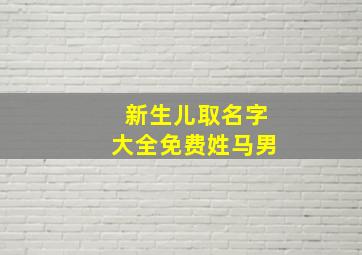 新生儿取名字大全免费姓马男