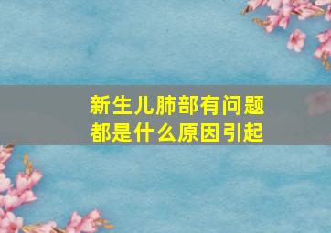 新生儿肺部有问题都是什么原因引起