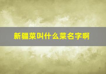 新疆菜叫什么菜名字啊