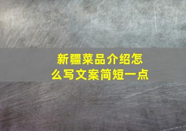 新疆菜品介绍怎么写文案简短一点