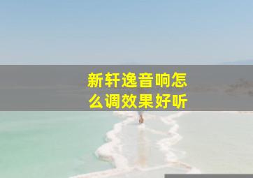 新轩逸音响怎么调效果好听