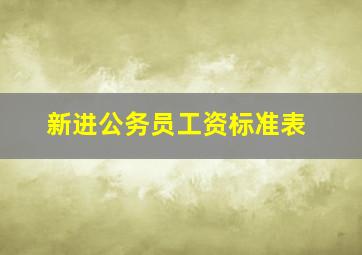 新进公务员工资标准表