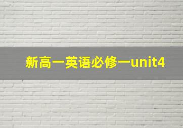 新高一英语必修一unit4