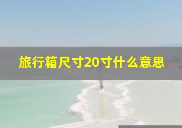 旅行箱尺寸20寸什么意思