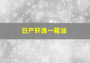 日产轩逸一箱油