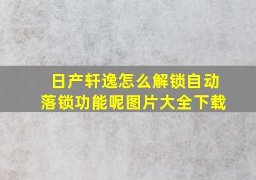 日产轩逸怎么解锁自动落锁功能呢图片大全下载