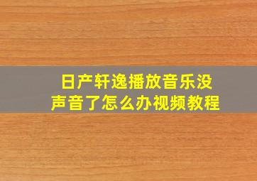 日产轩逸播放音乐没声音了怎么办视频教程