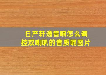 日产轩逸音响怎么调控双喇叭的音质呢图片