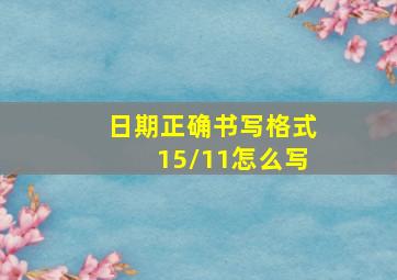 日期正确书写格式15/11怎么写