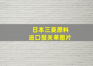 日本三菱原料进口报关单图片